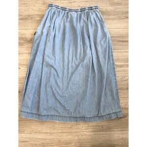 Vintage Gene‎ Ewing BIS Denim Skirt M California Sunwash Wrinkled Rich 80s 90s